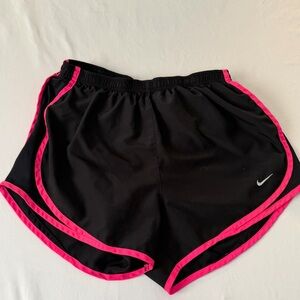 Nike Women's Athletic Shorts in Black with Pink Trim